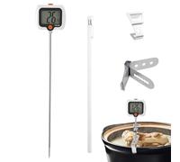 Yjkedfh Termómetro para Aceite de Cocina | Medidor de Sonda Larga con Pinza para Olla - Termómetro Digital Para Caramelo Con Pantalla Giratoria | Parrilla Exterior, BBQ, Restaurante, Fritura, Cocina