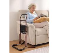 YJKKZQLB Soporte de silla para personas mayores con bolsillo de almacenamiento, bastón de altura ajustable, rieles de cama para ancianos sentados y de pie, ayuda de movilidad portátil, barra de agarre
