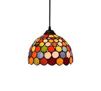 Yjmgrowing Lámpara Colgante Creative Mini Art en el Estilo de Tiffany Stained Glass luz Pendiente con Colgantes de Techo 1-Light luminaria para Corridor Aisle Cafe,110-240V, E27,40W,8inch