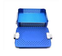 yjnhxns Caja de desinfección de Instrumentos quirúrgicos médicos, Bandeja de esterilización de aleación de Aluminio, Caja de Bandeja de esterilización con Almohadilla de Silicona(24 * 17.5 * 5.5cm)