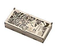 YJOY - Recipiente de madera tallada, almacenamiento de finanzas, características elegantes, hermosa inscripción, recuerdo de boda, graduación, perfecto para escritorio, encimera, mantel accesorio