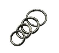 YJQHODY Anillo que se puede abrir 6 uds anillo redondo de resorte, for mosquetón llavero bolsa Clips gancho perro cadena hebillas conector DIY joyería cierres que se pueden abrir(Black,20mm)