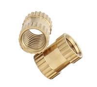 YJQHODY Insertos roscados integrados, tuercas de inserción de rosca moleteada de cobre moldeadas por inyección de latón, rendimiento a largo plazo(6MM*M2)