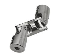 YJQHODY Junta cardán de tres secciones de metal plateado, material de revestimiento de hierro, acoplamiento de eje de junta universal, 1 pieza(8mm x 8mm)