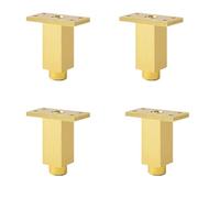 YJRZYQKXKL Patas de Mesa Regulable, 4 Piezas Cuadrado Pies de Muebles Dorado Aleación de Aluminio | Acabado Anodizada Patas para Mesa 6-25cm Patas para Muebles-8cm/3.1"