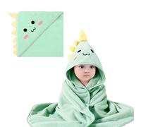 YJSDDNTY Toalla de baño con Capucha para bebé, 80 x 80 cm Cubierta para Toallas para bebés, Dinosaures Salida de Toallas de baño para bebés con diseño Animal- Verde