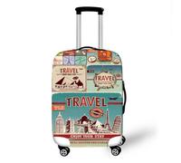 YJSZY 3D Ciudad Arquitectura Aviones Tren PatróN Trolley Case Funda Protectora EláStico Cubierta De Equipaje Funda De Maleta 19-32 Pulgadas EláStico Cubierta De Equipaje (Estilo 2, S(19-21inch))