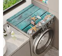 YJSZY Alfombrillas Protectoras para Lavadoras Y Secadoras,Fundas Antideslizantes para Lavadoras,Cover Mat con Estampado Ondas Y Conchas,Funda Antipolvo Cocinas Y Refrigeradores (Color 3, 50 x50 cm)