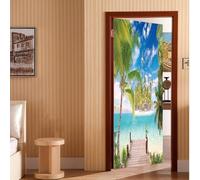 YJSZY Cubierta De Puerta,90 X 210cm,DecoracióN De Puerta Delantera,Ubierta EláStica Door Cover,Letrero De Porche,Suministros De Fiesta para El Hogar Primavera/Verano/OtoñO/Invierno (Playa)