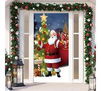 YJSZY DecoracióN De Cubierta De Puerta De Navidad,90 X 210 Cm,Funda EláStica para Puerta,Adorno De NavideñA para Puerta,Door Cover Decoracion Christmas para Interiores Y Exteriores (Color 3)