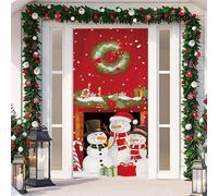 YJSZY DecoracióN De Cubierta De Puerta De Navidad,90 X 210 Cm,Funda EláStica para Puerta,Adorno De NavideñA para Puerta,Door Cover Decoracion Christmas para Interiores Y Exteriores (Color 2)
