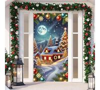 YJSZY Decoracion Puerta Navidad,DecoracióN NavideñA Puerta Entrada Exterior,Funda Pancarta Colgante De Papá Noel Puerta EláStica,Fundas Cubierta Adorno Delantera Casa Hogar 90 X 210 Cm (Color 5)