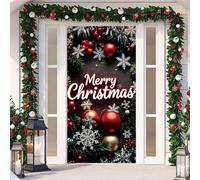YJSZY Decoracion Puerta Navidad,DecoracióN NavideñA Puerta Entrada Exterior,Funda Pancarta Colgante De Papá Noel Puerta EláStica,Fundas Cubierta Adorno Delantera Casa Hogar 90 X 210 Cm (Color 10)