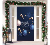 YJSZY Decoracion Puerta Navidad,DecoracióN NavideñA Puerta Entrada Exterior,Funda Pancarta Colgante De Christmas Puerta Banderolas,Fundas Cubierta Noel Puerta Alce Copos De Nieve (Color 2， 90x210cm)