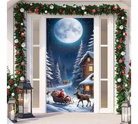 YJSZY Decoracion Puerta Navidad,DecoracióN NavideñA Puerta Entrada Exterior,Funda Pancarta Colgante De Papá Noel Puerta EláStica,Fundas Cubierta Adorno Delantera Casa Hogar 90 X 210 Cm (Color 6)