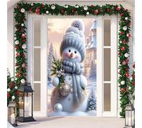 YJSZY Decoracion Puerta Navidad,DecoracióN NavideñA Puerta Entrada Exterior,Funda Pancarta Colgante De Papá Noel Puerta EláStica,Fundas Cubierta Adorno Delantera Casa Hogar 90 X 210 Cm (Color 4)