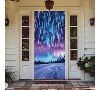 YJSZY EláStica Fundas Decorativas para Puerta con Morado Azul Cielo Estrellado para Interiores Y Exteriores,Primavera,Verano,OtoñO,Invierno,Halloween,Navidad,DecoracióN del Hogar,90 X 210 Cm (LíNeas)