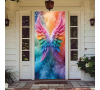 YJSZY EláStica Fundas Decorativas para Puerta con Morado Azul Cielo Estrellado para Interiores Y Exteriores,Primavera,Verano,OtoñO,Invierno,Halloween,Navidad,DecoracióN del Hogar,90 X 210 Cm (áNgel)