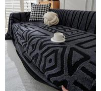YJSZY Funda De Sofá,LíNea Bohemia GeoméTrica Cubre Sofá,Manta Cubre Sofa Multiusos para 1/2/3/4 Plazas,para SofáS Y Cama King Size,CóModa Cubrecama Protector Sofa,Decorativa (Dark Grey,180x130cm)