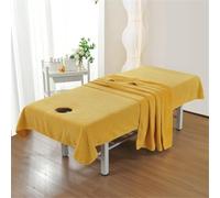 YJSZY Funda para Camilla De Masaje con Orificio Facial,Funda De Cama De Masaje,Funda para Mesas De CosméTicos Y Bancos De Terapia para Camilla De SPA,SalóN(Amarillo,Sabanas 200x100cm con Orificio)