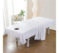 YJSZY Funda para Camilla De Masaje con Orificio Facial,Funda De Cama De Masaje,Funda para Mesas De CosméTicos Y Bancos De Terapia para Camilla De SPA,SalóN De Belleza (Blanco,Manta 120x210cm)