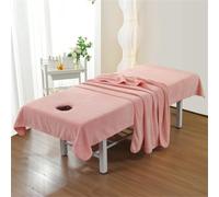 YJSZY Funda para Camilla De Masaje con Orificio Facial,Funda De Cama De Masaje,Funda para Mesas De CosméTicos Y Bancos De Terapia para Camilla De SPA,SalóN De Belleza (Rosa,Manta 120x210cm)