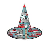 Yjwuk Sombrero de Halloween con estampado "I Like London", decoraciones de Halloween, suministros de carnaval, decoración para fiestas de jardín al aire libre