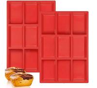 YJWYDM Mini moldes para pan, paquete de 2 mini moldes de silicona antiadherentes, molde para hornear pan con 9 cavidades, perfecto para mini pan, pasteles, pan y pastel de carne, brownie, grado