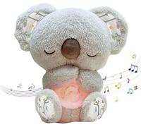 YJWZ Koala Para Aliviar La Ansiedad,Nutria Bebe Dormir Que Respira,Peluche Ansiedad Dormir,Bebé Durmiendo Koala Juguete Con Música Luces Y Movimientos De Respiración Ayuda Para Dormir
