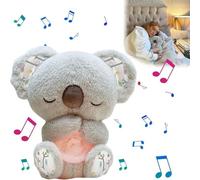 YJWZ Koala Para Aliviar La Ansiedad,Nutria Bebe Dormir Que Respira,Peluche Ansiedad Dormir,Bebé Durmiendo Koala Juguete Con Música Luces Y Movimientos De Respiración Ayuda Para Dormir