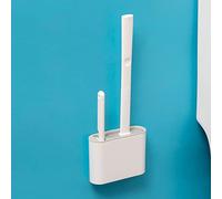YJYJY Cepillo de Inodoro para Colgar en la Pared con cerdas de Silicona y Soporte de Secado rápido, Transpirable para Proteger Las Esquinas limpias.