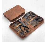 YJYJY Set de manicura con cortaúñas - Kit de 25 Piezas de Acero Inoxidable para el Cuidado de Las uñas con Estuche de Viaje