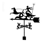 YJYJY Veleta Negra, Veleta de Estilo rústico de Acero Inoxidable, Herramienta de medición para Montaje en Techo, jardín o Patio, decoración Exterior, indicador de dirección.