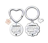 YJYJZX 2ps regalo padrinos bautizo llavero llavero padrino y madrina regalo llavero del padrino madrina idea regalo día de pascua bautismo mejor padrino madrina (1)