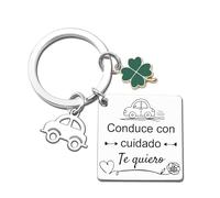 YJYJZX Regalo Hombre Mujer Llavero,Coche Conduce con Cuidado Regalos Esposo Esposa Llavero para Automovilista Regalo Aniversario Pareja Llavero Regalo Pareja Regalos Cumpleaños Hombre (3)