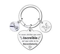 YJYJZX Regalo Llavero inspirador, Llavero colgante de plata A-Z 26 letras iniciales A Veces Olvidas Que Eres Increíble, así Que Este Es Tu Recordatorio Para Hija Hijo Hermana Amigos Madre (M)