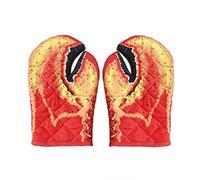 YJZQ - Guantes de cocina para horno y protección contra el calor, guantes para mujer, modelo de pinzas de cangrejo y manoplas de microondas y mitones de cocción resistentes a la parrilla guantes de