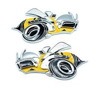 YK ZAOOER 2 PCS Logotipo de la Abeja estupenda Coche Amarillo Calcomanías metálica Lateral 3D Placa Fender Etiqueta engomada del Coche para Dodge SRT