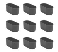 YKAFADE 8 unidades de 20 x 40 mm ovaladas de silicona para patas de sillas, tapas protectoras antideslizantes negras para patas de muebles, almohadillas de silicona para patas de sillas, patas de