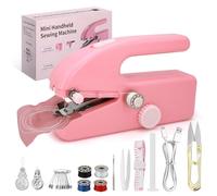 Ykall Máquina de Coser Mini Portátil Eléctrica, 2 Velocidades y Costura Rápida, Compacta, Ligera y Fácil de Usar, Ideal para Ropa, Telas y Viajes - Rosa