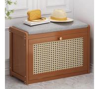 YKCITSQTR Banco de Almacenamiento de Zapatos con colchoneta Acolchada y gabinete de Entrada y cajón de gabinete para el diseño Compacto del Pasillo y la Puerta Delantera (marrón 19.68 "x9.84 x17.71