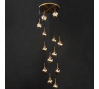 YKCITSQTR Candelera de escaleras Chandeliers de Vidrio conciso Modernos, lámparas de araña de escaleras giratorias e14, lámparas de lámpara de Lujo de luz nórdica Creativa, para Sala de Estar dúplex