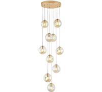 YKCITSQTR Candelera de la Escalera Long Chandelier, American Hollow Building Villa Bandelier Grande, luz giratoria Concisa Moderna, E27 Nordic Modern Duplex Chandelier-Embome Cover 45