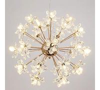 YKCITSQTR G4 Light Modern Light Luxury Crystalier, lámpara de araña de diseño de Estrella Completa, para el Comedor del Comedor, Dorado y Cristales de Burbujas 24 Cabeza