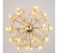 YKCITSQTR G4 Light Modern Light Luxury Crystalier, lámpara de araña de diseño de Estrella Completa, para el Comedor del Comedor, Dorado y Cristales de Burbujas 24 Cabeza
