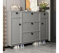 YKCITSQTR Narrow Shoe Cabinet with Hidden Slim 3-Drawer Storage Unit Modern E Shoe with Flip Door and Tilt Bin for Efficient Space Saving.