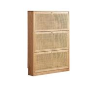 YKCITSQTR Rattan Shoe Rack - Shoe Slim Hidden Shoe para E & Hallway - Gabinete Independiente de Almacenamiento de Zapatos con la Tapa del Flip