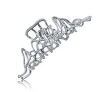 YKEBVPW Pinzas plateadas para mujer, pinzas de metal con gran personalidad, pinzas antideslizantes de sujeción fuerte, accesorios gruesos y finos, diseño de arte de línea, fiesta diaria