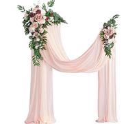 YKJGRTF Artificial for decoración de Bodas, Arco de Boda, Tela drapeada, Flores de Boda, guirnaldas, arreglos Florales, botín for Ceremonia y recepción, decoración de Fondo(A)