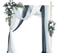 YKJGRTF Artificial for decoración de Bodas, (Paquete de 5) - 2 Arcos de Flores con 3 Cortinas de Tela Transparente, Guirnalda de Flores for Boda, Fiesta, Ceremonia, decoración de Fondo(C)